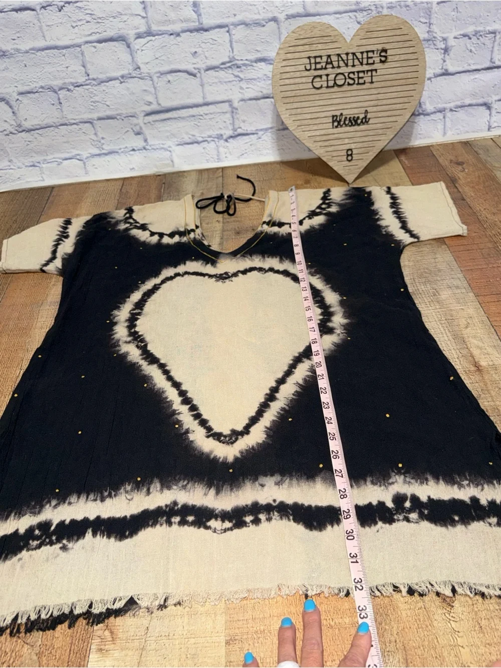 Natural Life Sayulita Kaftan heart tie dye tunic one size gauze summer beach